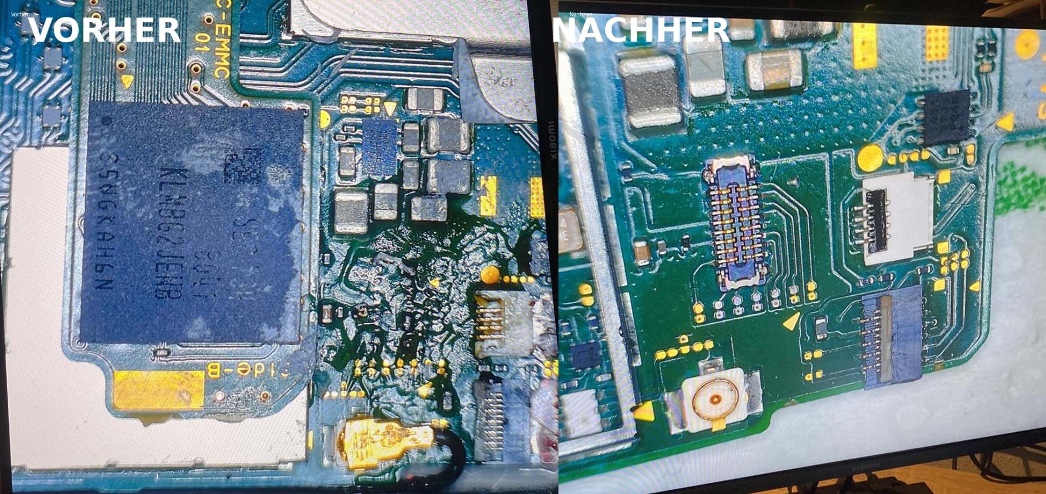 Vorher Nachher Platinenreparatur